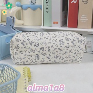 ALMAA筆袋,花卉印花大容量文具袋,INS多功能文具收納盒學校辦公室