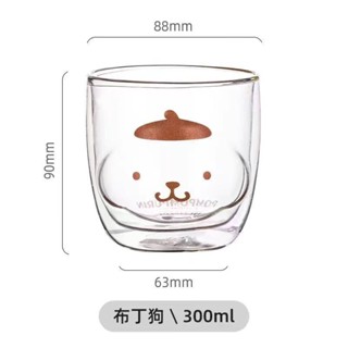 高硼矽卡通庫洛米雙層杯hellokitty隔熱玻璃水杯牛奶杯咖啡杯hfde