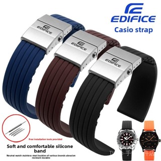 22 毫米矽膠錶帶適用於卡西歐 BEM-501/BEM-506/Edifice 303 - 男士防水運動錶帶替換件