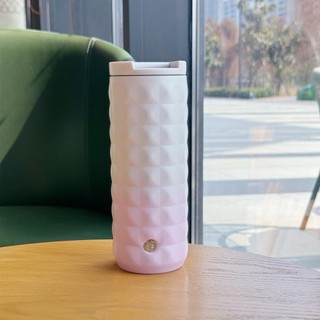 Starbucks官方正品！星巴克杯子2024漫步春日系列473ml櫻花粉色漸變款稜紋不銹鋼保溫杯咖啡杯果汁珍奶茶水杯