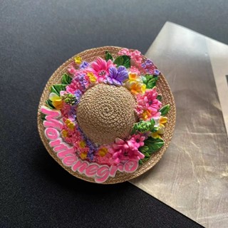 【24小時出貨】 高顏質 手工DIY 家居裝飾 3D立體花造型帽 磁吸式冰箱貼 歐洲風情 旅遊紀念品 創意禮物 創意居家