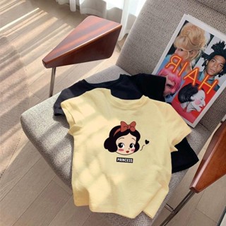 （現貨下單）女童短袖卡通夏季夏裝T恤新款兒童純棉寶寶韓版洋氣短袖上衣