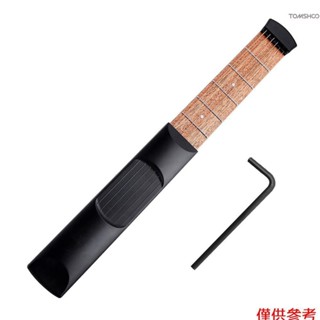 Winn 6 弦 6 品模型便攜式袖珍吉他琴頸和絃訓練器沙比利木吉他練習工具適合教練初學者黑色