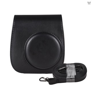 拍立得相機包 PU材質 帶磁扣 配肩帶 適用富士Fujifilm Instax Mini 12/11/9/8 黑色