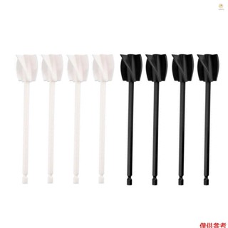 油漆攪拌器鑽頭附件,螺旋油漆攪拌器樹脂鑽頭攪拌器油漆攪拌器油漆環氧樹脂矽膠首飾鑄造模具的鑽頭附件(4 個黑色和 4 個白