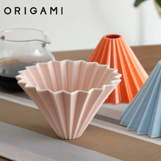 新店立減#咖啡器具 咖啡配件 ORIGAMI日本正品摺紙濾杯V60手衝咖啡木托架陶瓷濾杯S號M號蛋糕杯