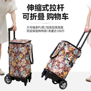 購物買菜小拉車 手推車 可折疊便攜拉桿 可伸縮加厚底盤