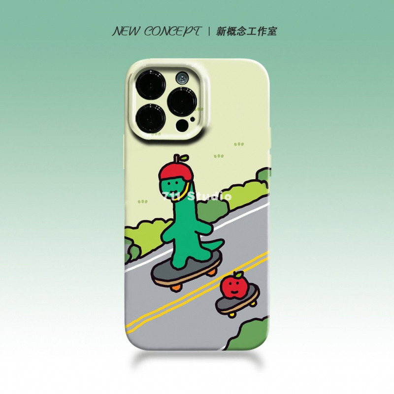 台灣出貨🦖 joguman小恐龍手機殼 可愛卡通網紅爆款蘋果16promax學院風ins超火 手機保護套joguman