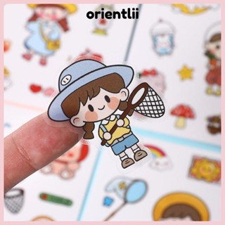 ORIENTLIIY 筆記本裝飾,多色防水 PVC 貼紙,耐用剪貼簿裝飾可愛卡通圖案 DIY 手機水瓶裝飾兒童男孩女孩