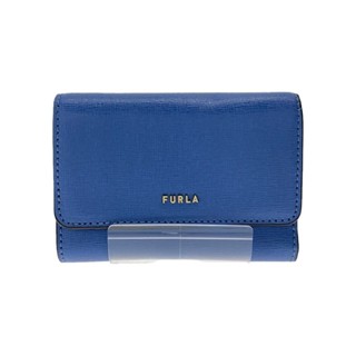 FURLA 芙拉 折疊錢包三折皮夾皮革藍色素色女裝 PCZ0UNO B30000 1335 片 日本直送 二手