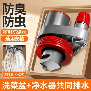 🔥臺灣出貨 修繕必備🔥淨水器 三通接頭 分流器 廚房水槽 下水道 防返臭 神器 排水管 三頭通 熱銷