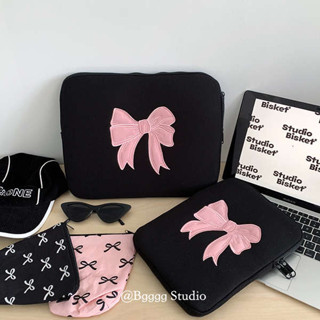 筆電保護套 平板袋 韓國ins芭蕾粉少女心蝴蝶結14寸蘋果筆電包macbook平板ipad內袋11寸可愛15.6寸收納保