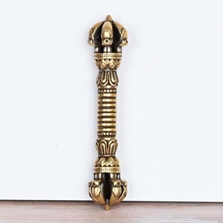 純銅加厚九股金剛杵尼泊爾工藝品密宗法器雕刻蓮花藏式降魔杵擺件5.31