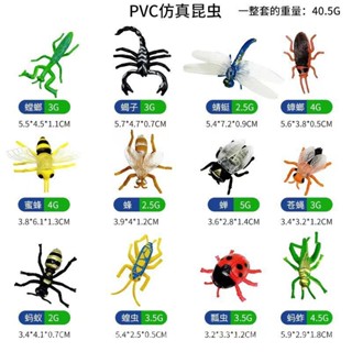 [今日現貨 特價][恐龍玩具][動物][動物模型][男童]模擬動物模型玩具毛毛蟲蜻蜓蝴蝶甲蟲兒童認知擺件沙盤模擬遊戲