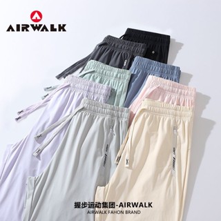 透氣排汗運動褲女排汗褲彈力長褲[S523]顯瘦AIRWALK/握步戶外運動休閒褲女夏季防曬冰絲男彈力束腳長褲