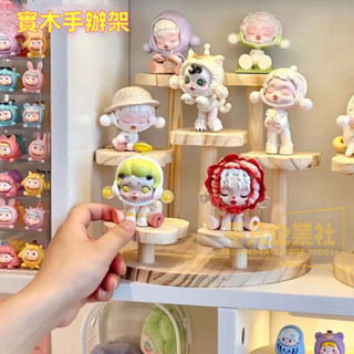 🔥臺灣出貨 手辦擺件置物架 泡泡瑪特收納盒 飾品展示架 首飾展示架 多肉展示架 盲盒展示架 陳列架 階梯架 實木架