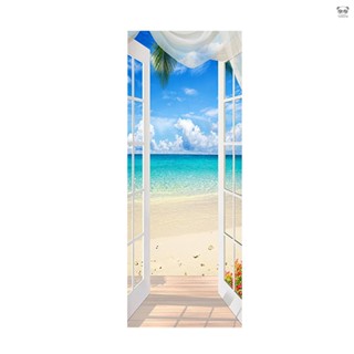 SP-F042 DIY家居裝飾3D門貼-沙灘S(38.5x200cmx2Pcs)（成品尺寸77*200cm）