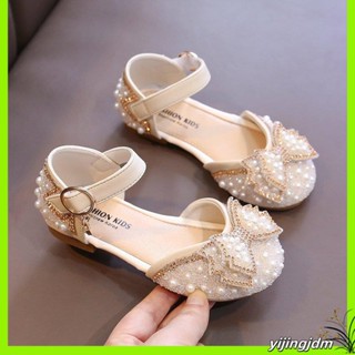 Size 23-36女童涼鞋 2024春夏 新款 珍珠軟底 兒童鞋子 中大童 公主鞋 春款 女孩皮鞋