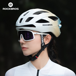 ROCKBROS 自行車頭盔龍骨一體成型騎行頭盔男士女士山地公路自行車安全頭盔騎行裝備 58-62 釐米