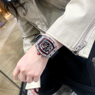 fgfhh理查德酒桶型鑲鑽男表斯坦森氚氣奢華滿鑽手錶女男款米勒表學生男