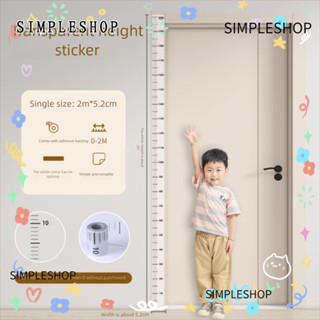 SIMPLESHOP 身高測量貼紙,2M 身高防水兒童成長圖,透明自粘可拆卸嬰兒成長圖貼紙