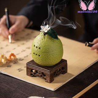 MALCOLM水果形狀香爐,手工製作行動式陶瓷香爐,環保迷你型精美的裝飾性冥想香爐健康空間
