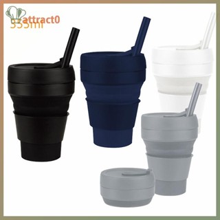 ATTACT 350ML/500ML 創意便攜矽膠折疊水杯咖啡旅行戶外水商務帶蓋水杯迷你杯TW