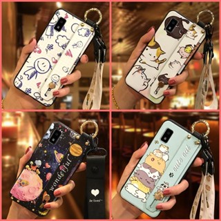 腕帶時尚設計手機殼適用於夏普 Aquos wish/SHG06/SH-M20/SHG06 軟殼防汙防震支架手機支架保護防