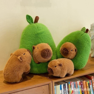 毛絨玩具/娃娃 Plush toys/dolls 酪梨卡皮巴拉玩偶水豚毛絨玩具可愛醜萌公仔娃娃生日禮物