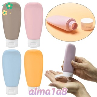 ALMAA4件60毫升可再填充瓶,旅行尺寸塑膠乳液奶油包裝,空化妝品容器化妝工具迷你瓶