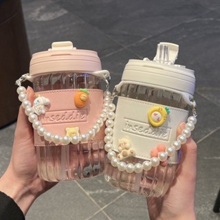 新品現貨侑它高顏值玻璃杯子學生吸管水杯便攜耐熱咖啡杯雙飲杯宿舍用20250608