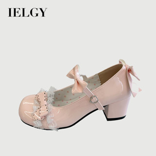 IELGY 女士蕾絲蝴蝶結樂福鞋甜美鞋