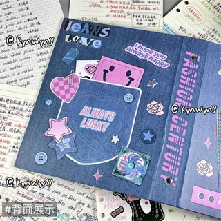 新品現貨牛仔星星A5活頁筆記本學生muji風可拆卸加厚硬殼diy手賬日記本20250611