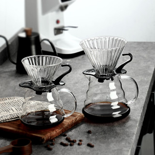 新店立減#咖啡器具 咖啡配件 V60手衝咖啡玻璃濾杯咖啡過濾器滴漏式滴濾器分享壺咖啡器具包郵