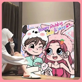 公主星蝶畫 無框畫 星蝶風 數字油畫 人像畫 寵物客製化 生日禮物 星蝶公主訂製畵油畵布情侶閨蜜藝術級無框畵來圖列印