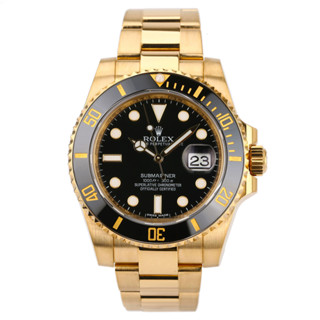 Rolex 保值勞力士黑水鬼男表潛航者型18K黃金自動機械錶116618