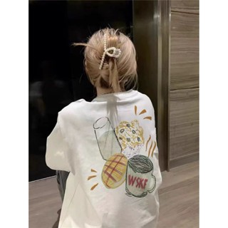 《現貨下單》夏季超大尺碼300斤寬鬆短袖T恤女卡通印花胖mm240斤休閒百搭上衣潮