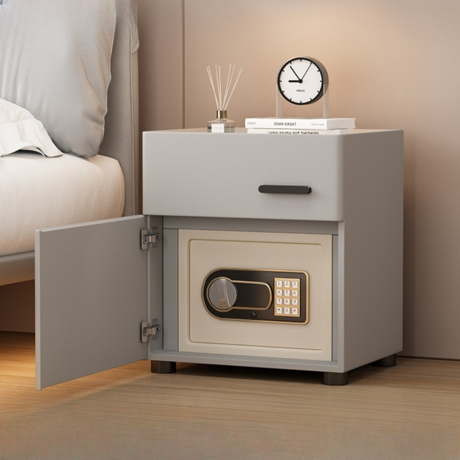 【🚛破損補發🚛】床頭櫃式保險柜家用2024新款智能高級感家用實木密碼保險箱床邊櫃