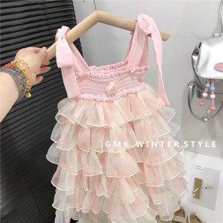 【HOT 本舖】童裝 女童連衣裙新款兒童洋氣時髦寶寶夏季公主裙女寶寶吊帶裙子潮