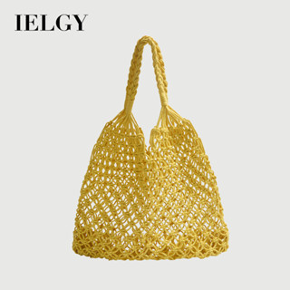 IELGY 通勤托特包 大容量度假單肩草編水桶包