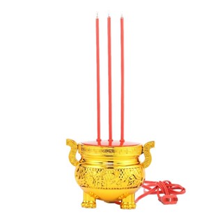 插電LED電子香爐燈供佛喬遷新年財神模擬長明家用電蠟燭供奉燈座插電式LED電子香爐供佛搬遷20250527