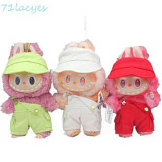 LACYES 1 套拉布布娃娃衣服、工作服帽子套裝手工坐拉布布時間布、玩具服裝裝扮係列 DIY 17 釐米毛絨娃娃衣服棉