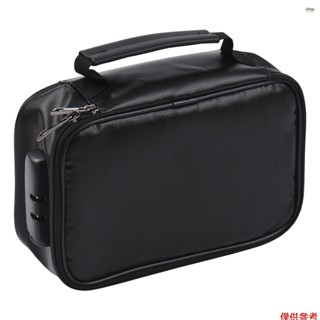 全新防火檔案文件袋安全收納袋,帶 3 位數鎖拉鍊封口防火防水錢袋多層卡片盒,適用於家庭辦公室旅行護照證書