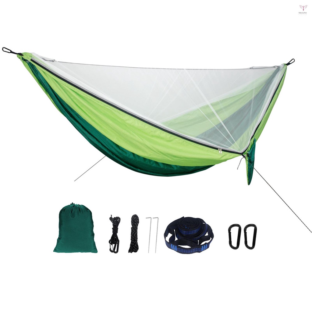 帶蚊帳的戶外吊床 300 公斤負載能力易於安裝便攜式吊床適合戶外野營野餐