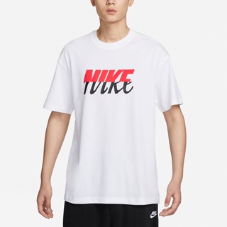 Nike 短袖 NSW Tee 男款 白 短T 寬鬆 落肩 草寫 字樣 中磅【ACS】 FD1287-100