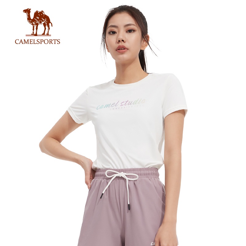 CAMEL SPORTS駱駝 運動短袖 T恤女冰絲吸濕速乾上衣