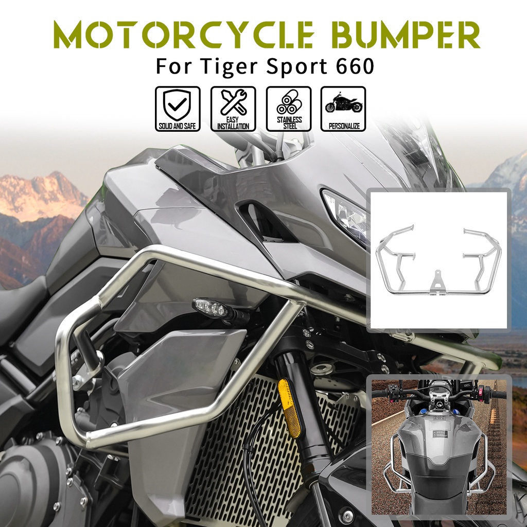 摩托車防撞桿發動機護罩適用於 Triumph Tiger Sport 660 2022 2023 籠式保險槓防墜落保護配