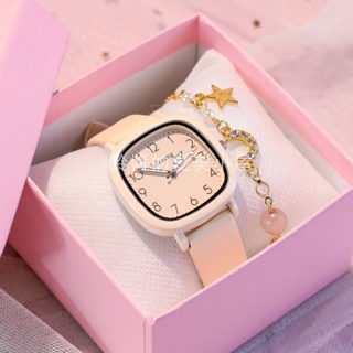 山茶花方形手表 手錶女生 女錶 女生手錶 高顏值 韓風錶 手錶