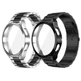 不鏽鋼錶帶套裝+保護殼適用於三星 Galaxy Watch 4 5 5 Pro 40 44 45mm錶帶替換