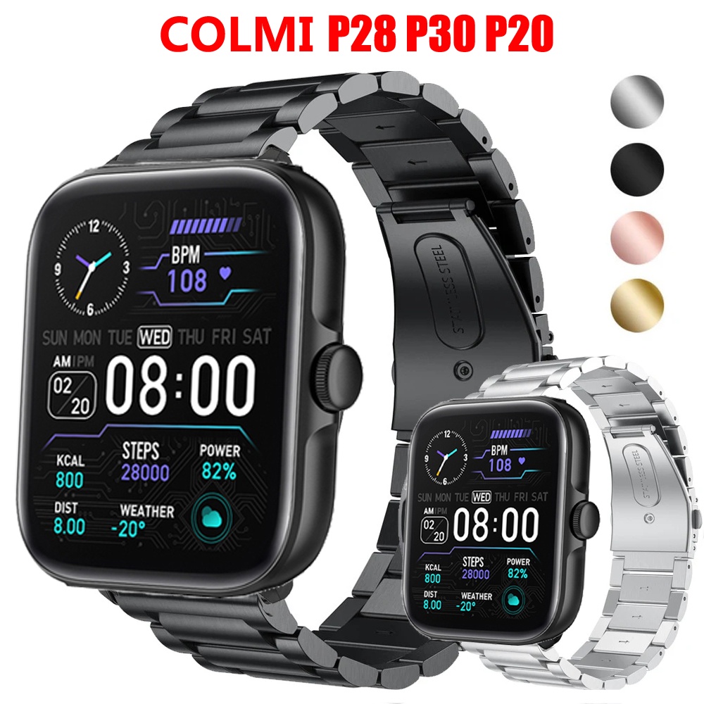 20 毫米手錶手鍊錶帶適用於 COLMI P28 Plus P20 P30 智能手錶不銹鋼錶帶適用於 COLMI P20